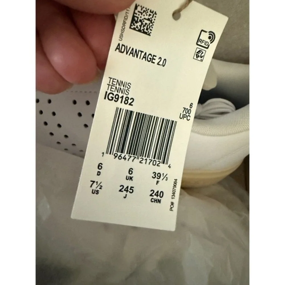 Adidas Advantage 2.0 Court Womens 7.5 White‎ Leopard Leather Sneakers New IG9182